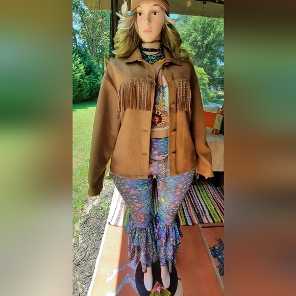Suede Fringe Jacket size XL - Picture 4 of 6